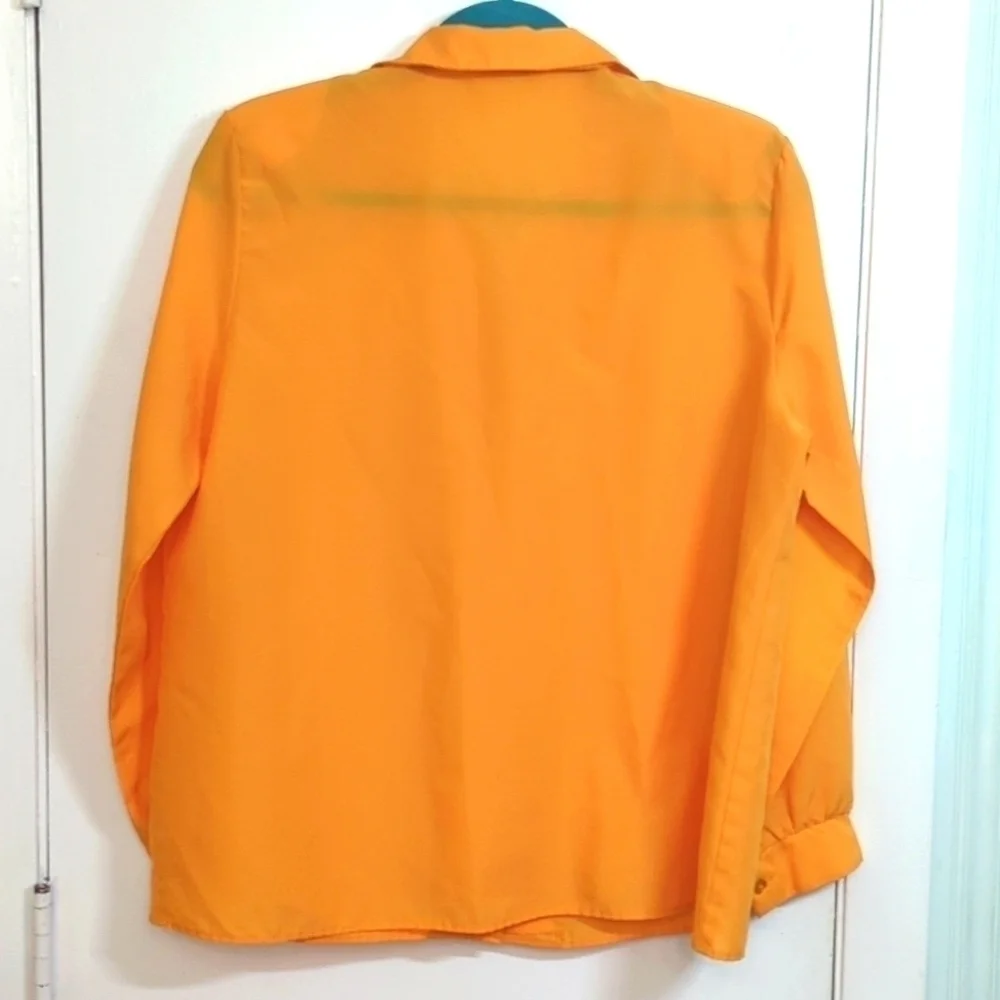 Euc Vintage Retro Marigold Button Down Blouse sz L - Picture 5 of 6